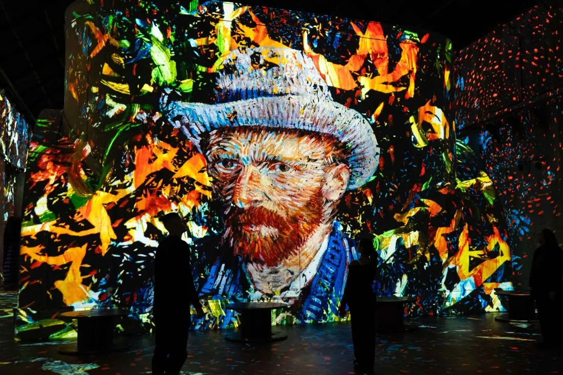 Immersive projection show in a historic industrial hall in Amsterdam