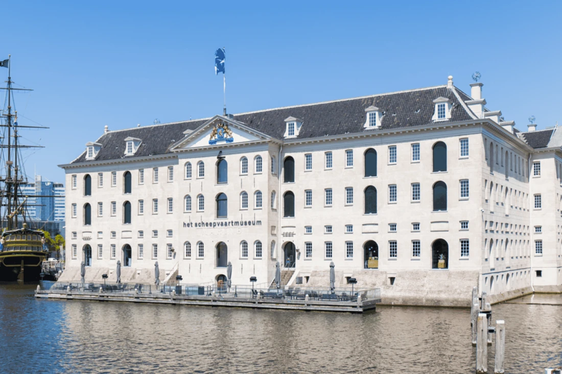 The National Maritime Museum and replica ship in Amsterdam